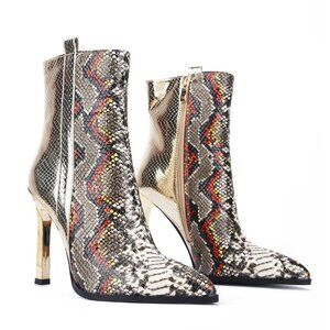 JILLIAN  THE CITY BREAKIN SNAKE BLOCK HEEL BOOT
